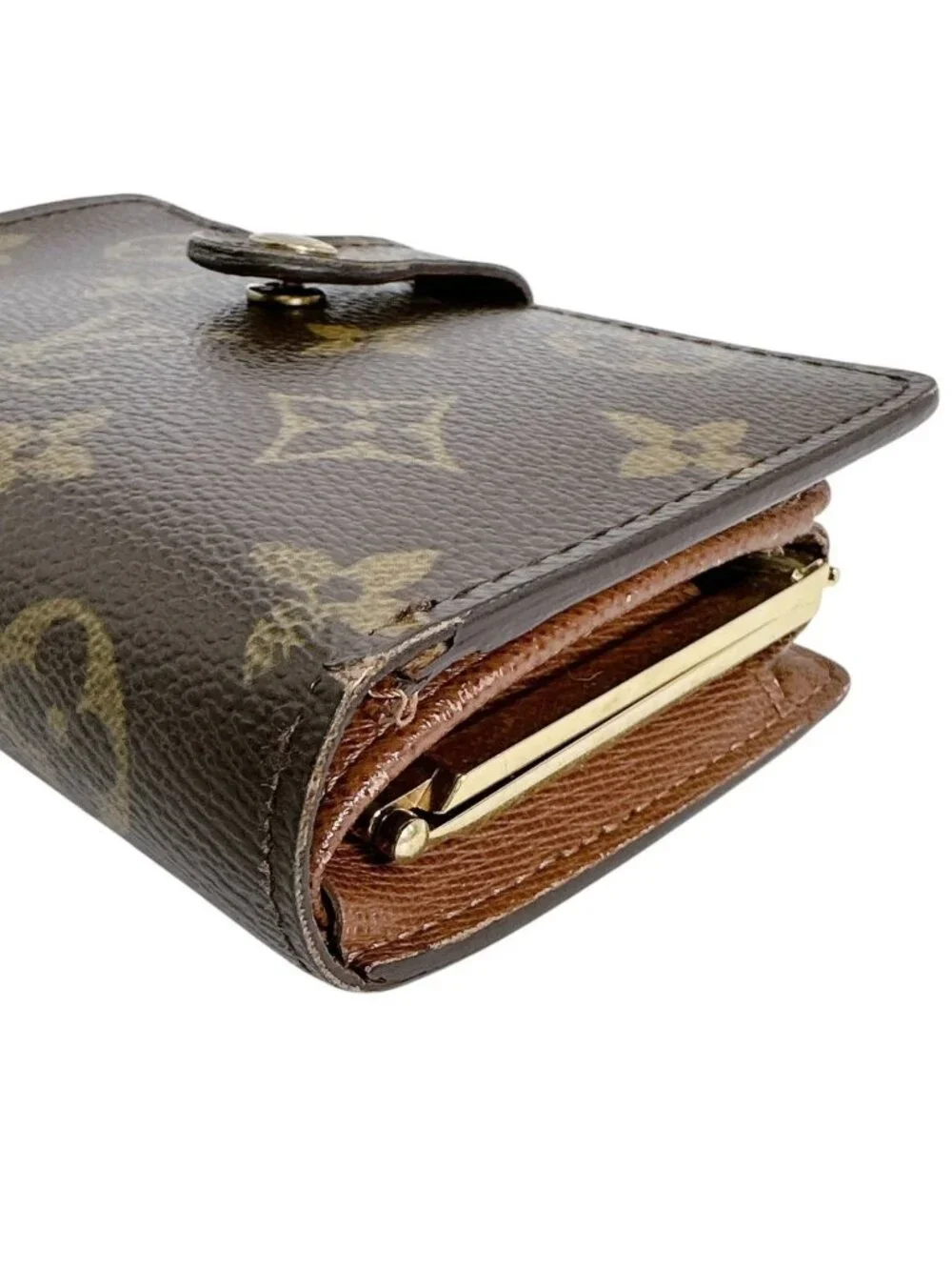 Louis Vuitton Monogram Kiss Lock Wallet with Card Pocket Porte Monet Biet